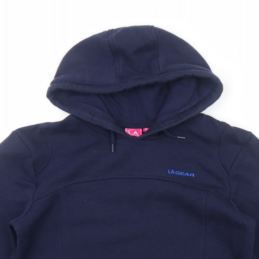 LA Gear Womens Blue Cotton Pullover Hoodie Size 8 Pullover