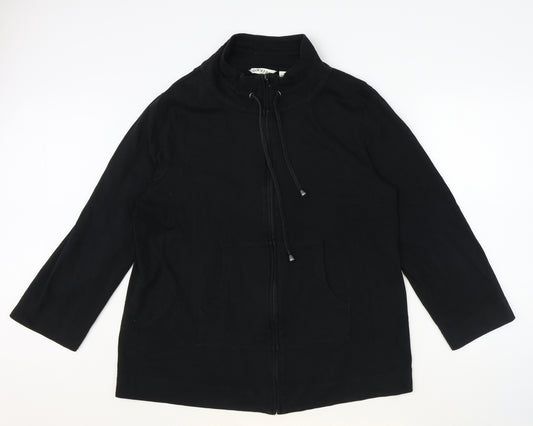 Orvis Mens Black Overcoat Coat Size XL Zip