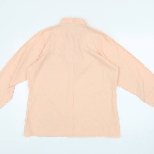 L-J LONDON Mens Orange Polyester Dress Shirt Size S Collared Button