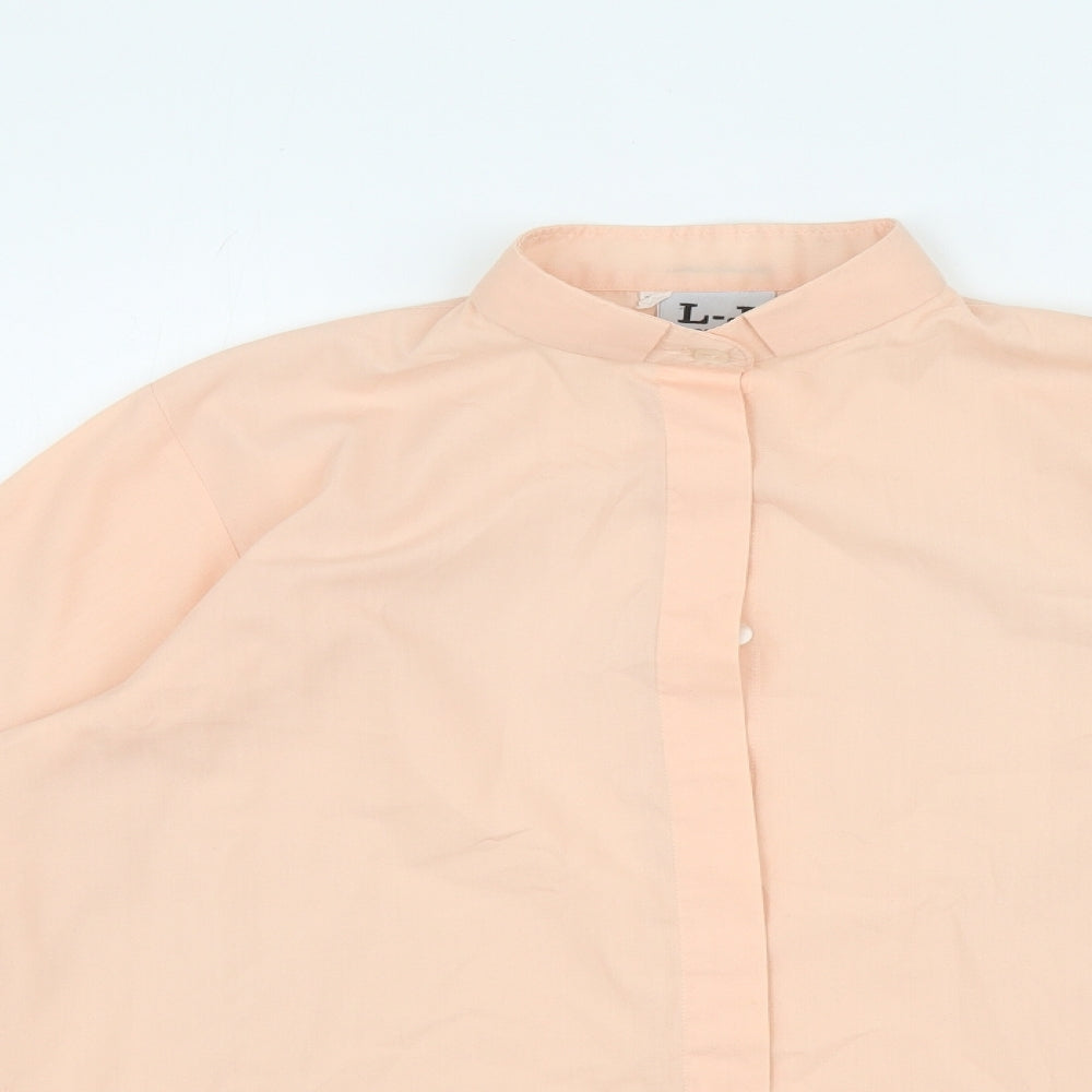 L-J LONDON Mens Orange Polyester Dress Shirt Size S Collared Button