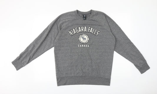 Initials Mens Grey Cotton Pullover Sweatshirt Size M - Niagara Falls