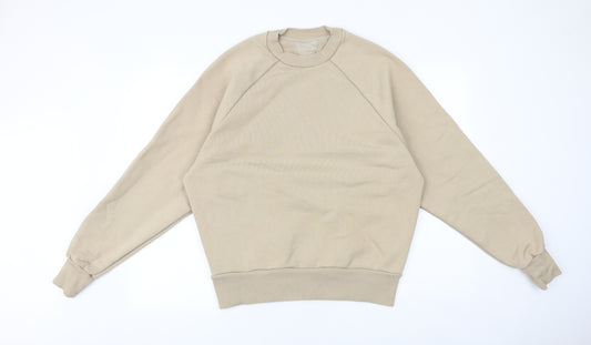 Preworn Mens Beige Cotton Pullover Sweatshirt Size M