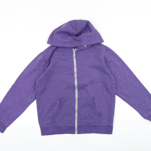Rebel Girls Purple Cotton Full Zip Hoodie Size 12-13 Years Zip