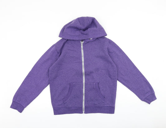 Rebel Girls Purple Cotton Full Zip Hoodie Size 12-13 Years Zip