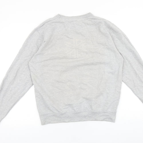 Awdis Mens Grey Cotton Pullover Sweatshirt Size M