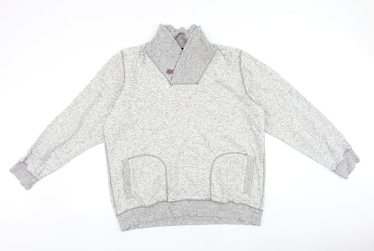 F&F Mens Grey Cotton Pullover Sweatshirt Size XL
