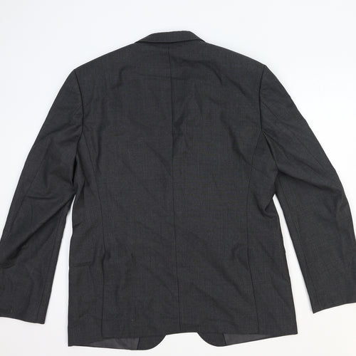 HUGO BOSS Mens Grey Polyester Jacket Blazer Size XL Regular