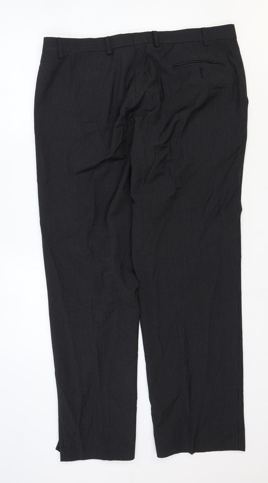 Autograph Mens Grey Wool Dress Pants Trousers Size 38 in Regular Hook & Loop
