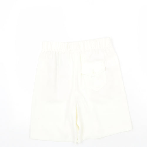 Marks and Spencer Womens White Polyester Culotte Shorts Size 6 Regular Pull On