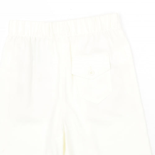 Marks and Spencer Womens White Polyester Culotte Shorts Size 6 Regular Pull On