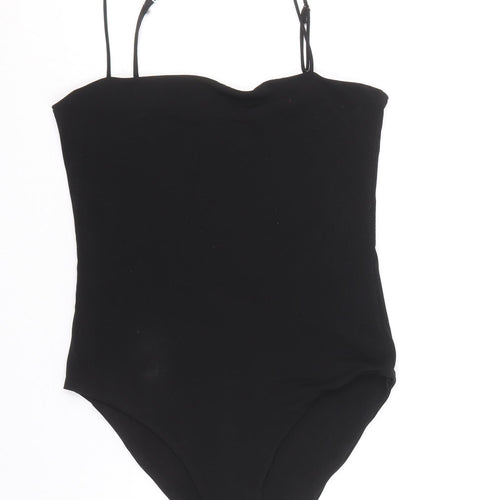 H&M Womens Black Polyester Bodysuit One-Piece Size 10 Snap