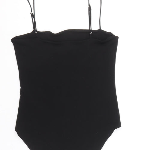 H&M Womens Black Polyester Bodysuit One-Piece Size 10 Snap