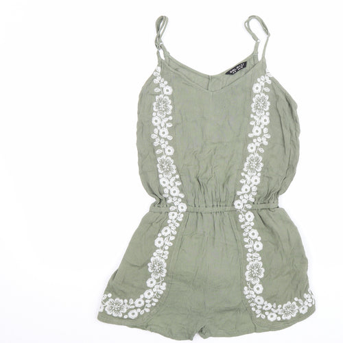 Select Womens Green Viscose Playsuit One-Piece Size 8 L24 in Pullover