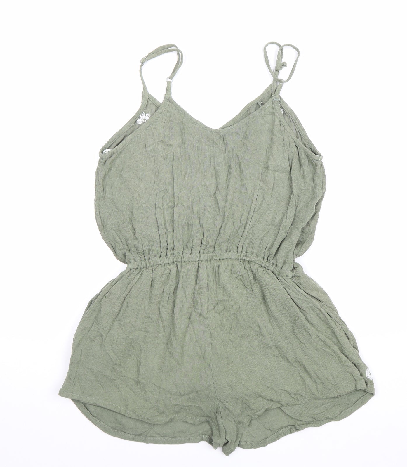 Select Womens Green Viscose Playsuit One-Piece Size 8 L24 in Pullover