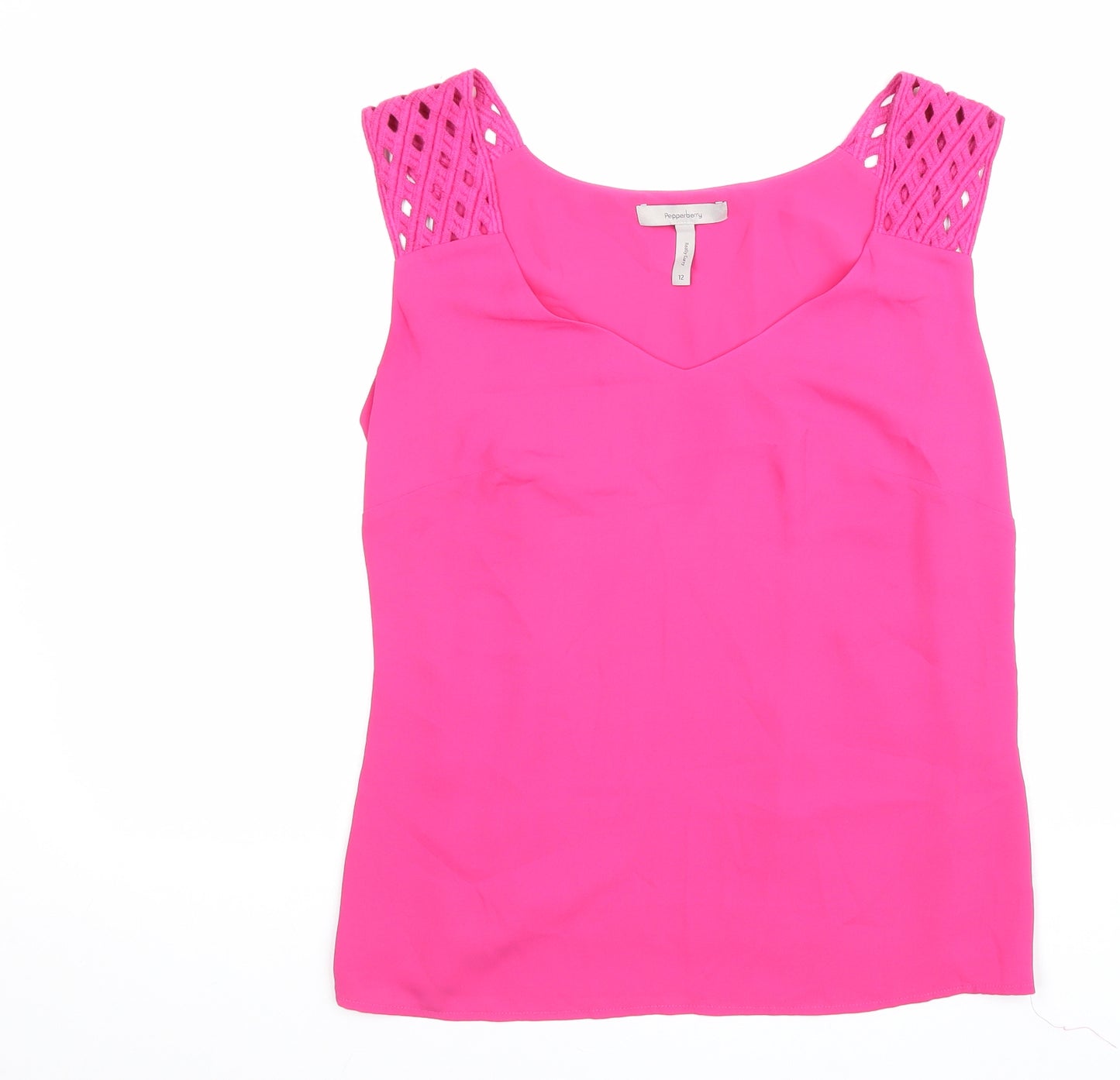Pepperberry Womens Pink Polyester Basic Tank Size 12 Sweetheart