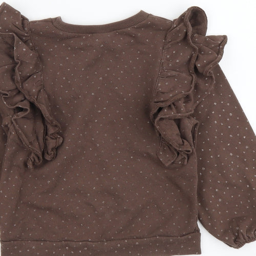 NEXT Girls Brown Cotton Pullover Sweatshirt Size 4-5 Years Pullover