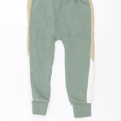 NEXT Boys Green Cotton Jogger Trousers Size 3-4 Years Regular Drawstring