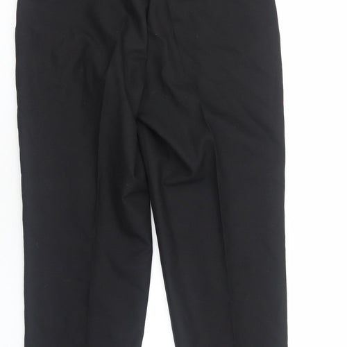 David Moss Mens Black Polyester Dress Pants Trousers Size L Regular Zip