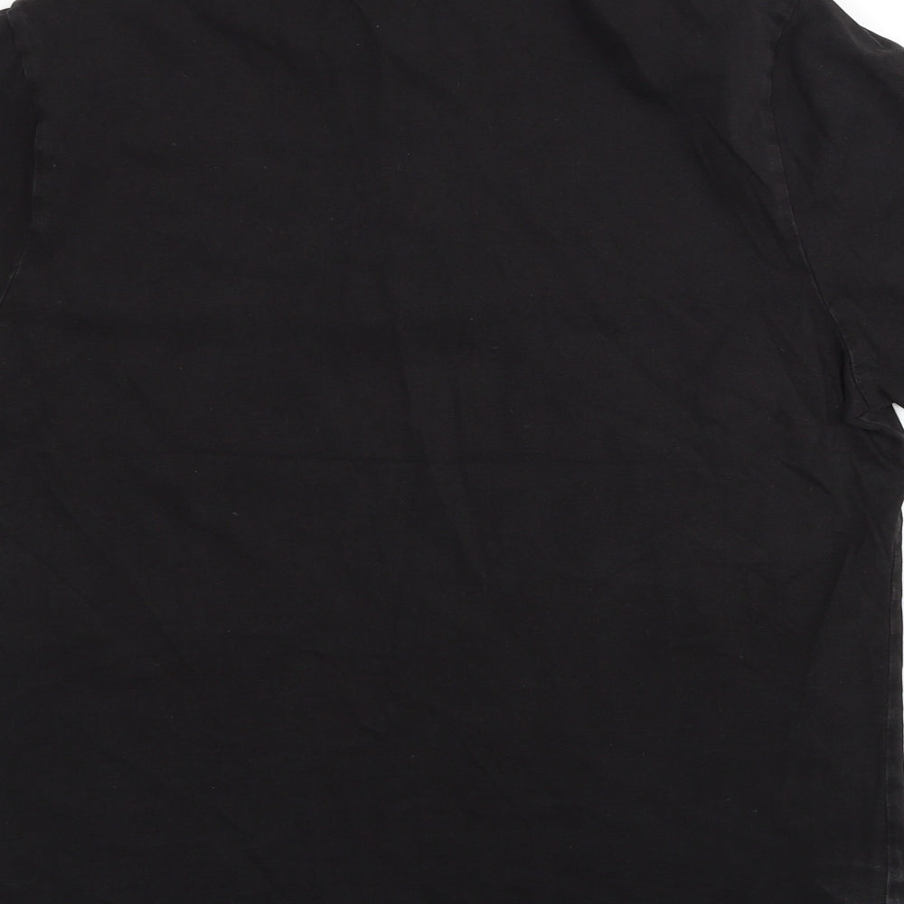 Body & Soul Mens Black Cotton T-Shirt Size XL Round Neck