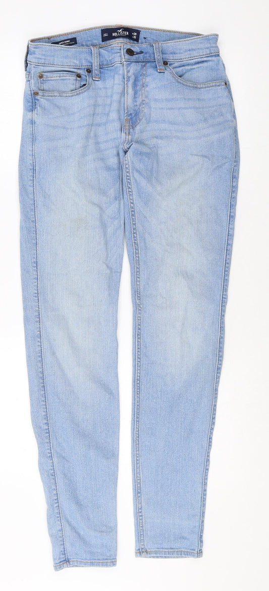 Hollister Mens Blue Cotton Skinny Jeans Size 29 in Extra-Slim Zip