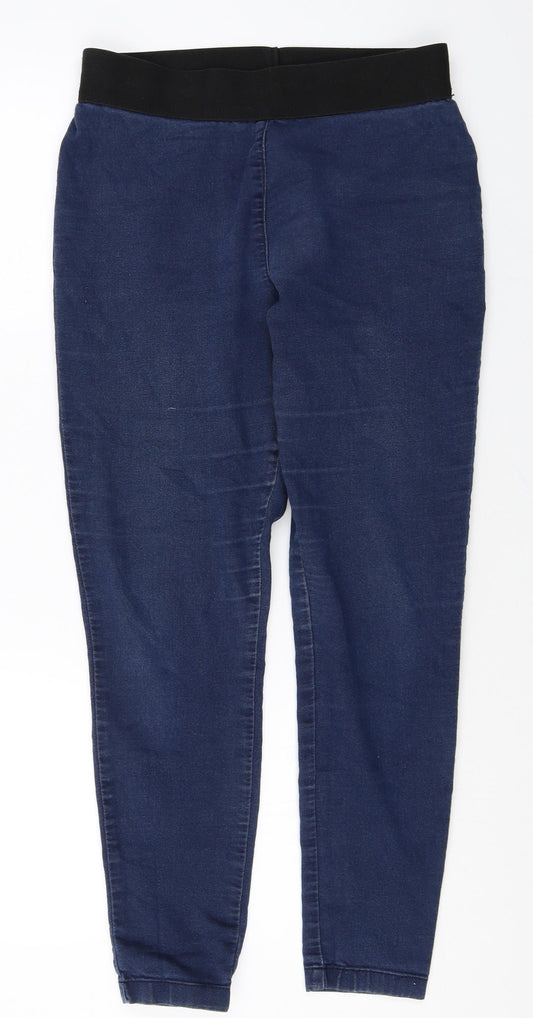 Marks and Spencer Womens Blue Cotton Jegging Leggings Size 12