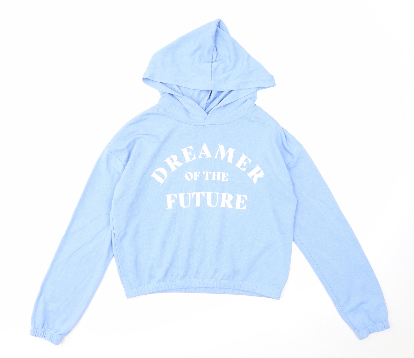H&M Girls Blue Cotton Pullover Hoodie Size 12-13 Years Pullover - Dreamer of the Future