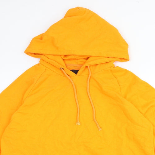 DSRCV Mens Orange Polyester Pullover Hoodie Size L