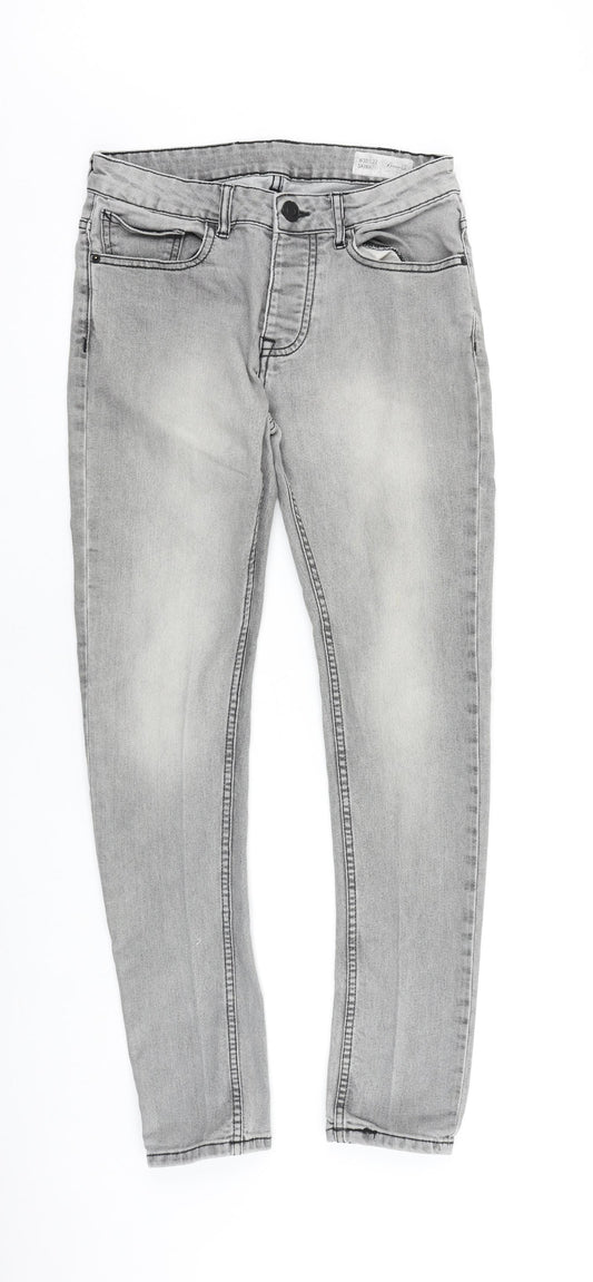 Denim & Co. Mens Grey Cotton Skinny Jeans Size 30 in L32 in Slim Zip