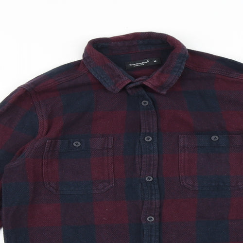 Cedar Wood State Mens Red Plaid Cotton Button-Up Size M Collared Button