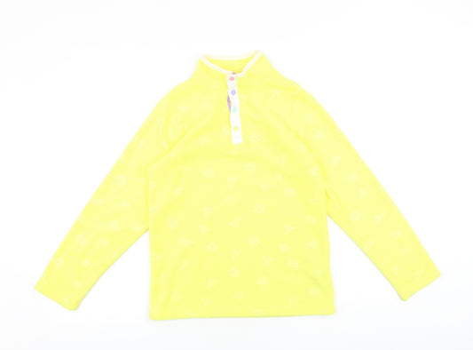 Mountain Warehouse Girls Yellow Geometric Polyester Pullover Sweatshirt Size 11-12 Years Snap