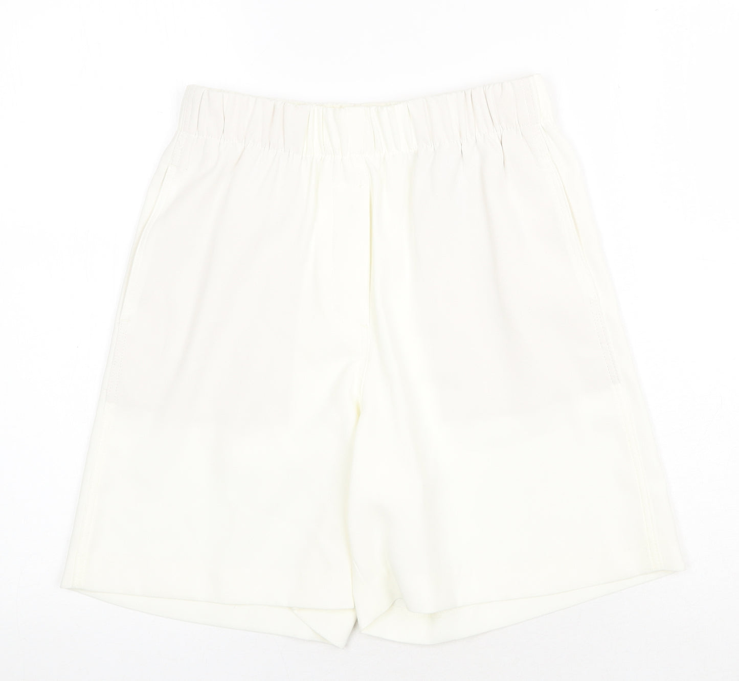 Marks and Spencer Womens Ivory Polyester Culotte Shorts Size 6 Regular Pull On