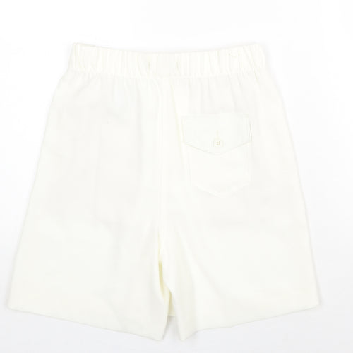 Marks and Spencer Womens Ivory Polyester Culotte Shorts Size 6 Regular Pull On