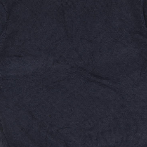 Connor Mens Blue V-Neck Cotton Pullover Jumper Size XL Long Sleeve