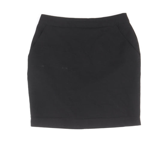 New Look Girls Black Polyester Straight & Pencil Skirt Size 12 Years Regular Zip