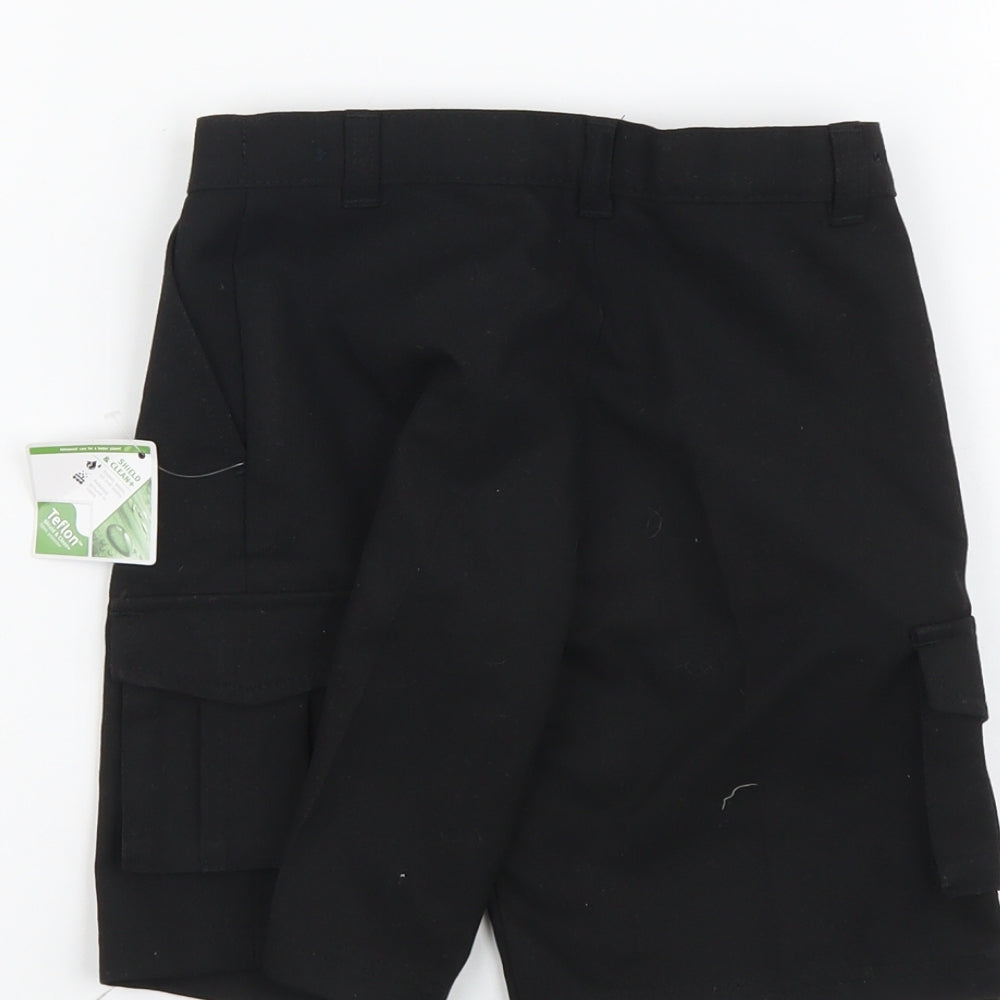 George Boys Black Polyester Bermuda Shorts Size 4-5 Years Regular Buckle
