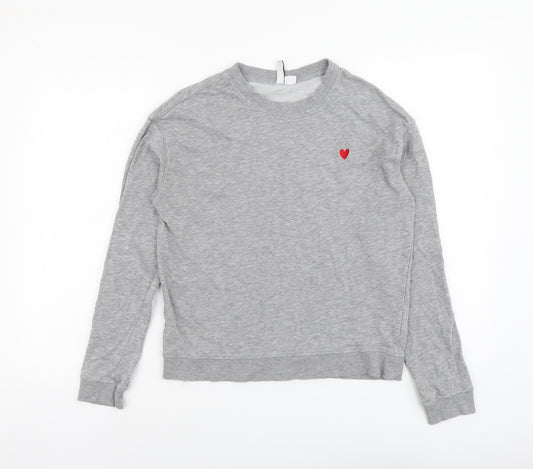 H&M Mens Grey Cotton Pullover Sweatshirt Size S - Love Heart