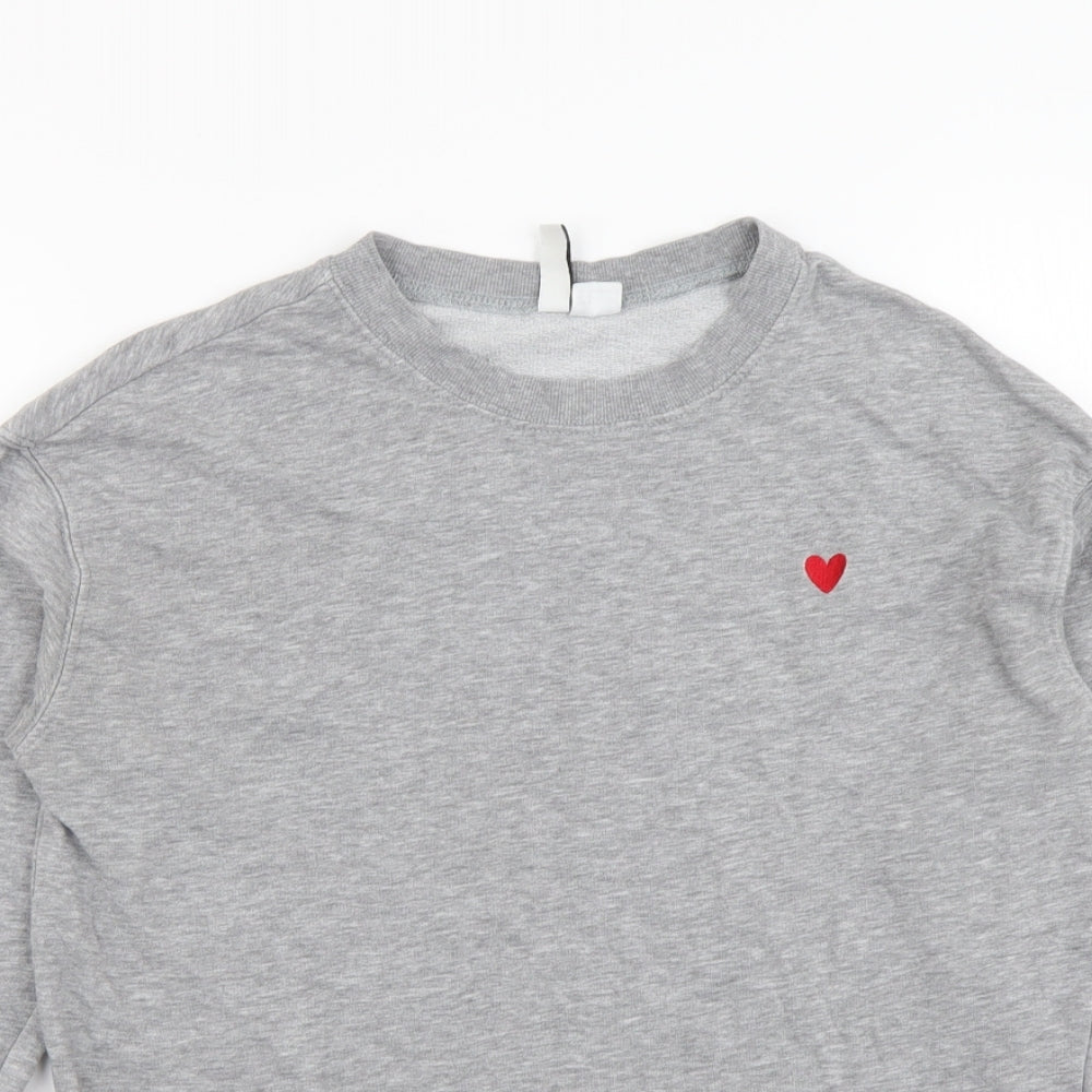 H&M Mens Grey Cotton Pullover Sweatshirt Size S - Love Heart