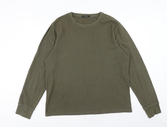 George Mens Green Cotton Pullover Sweatshirt Size XL