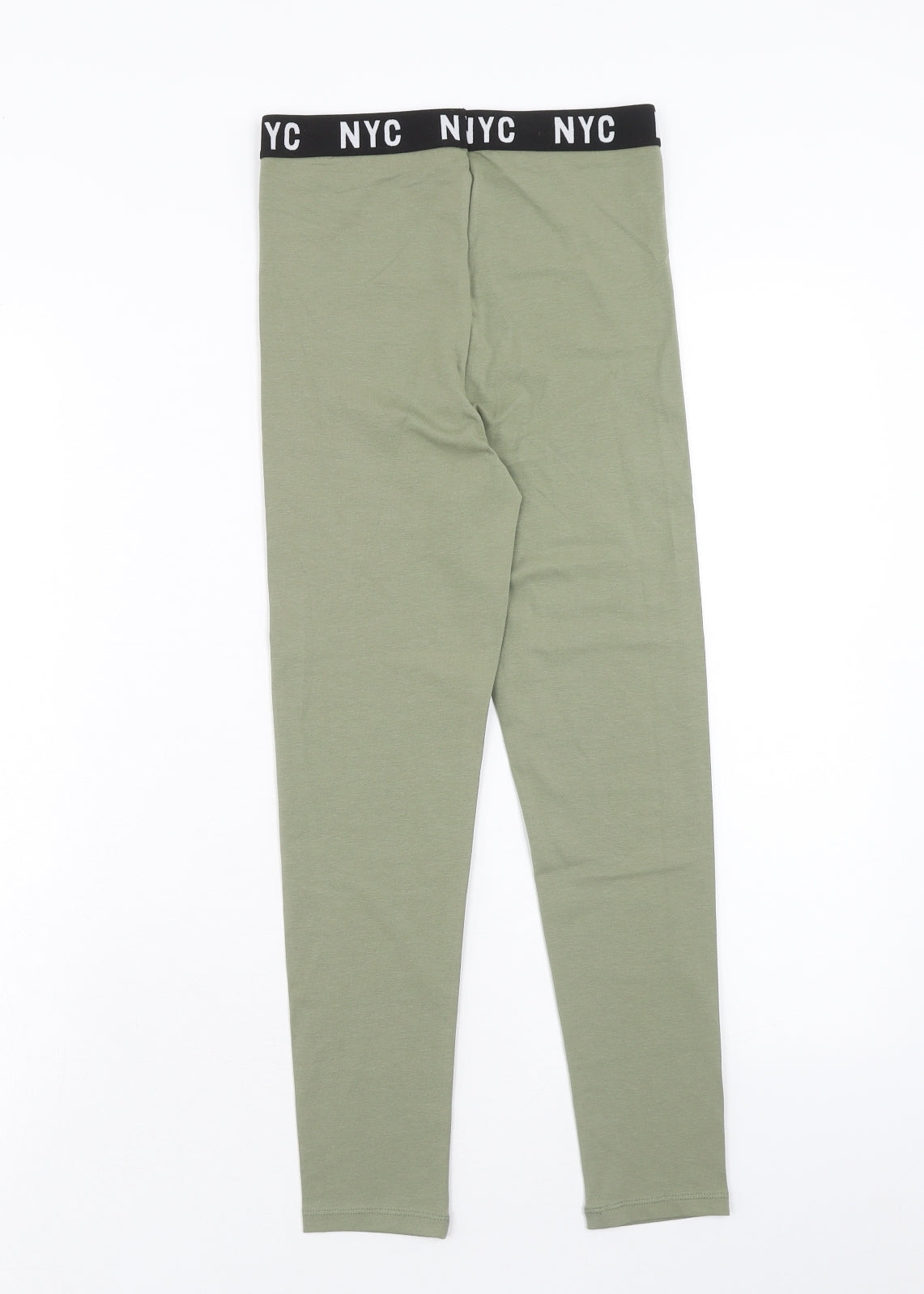 George Girls Green Cotton Jogger Trousers Size 10-11 Years Regular Pullover - Leggings NYC