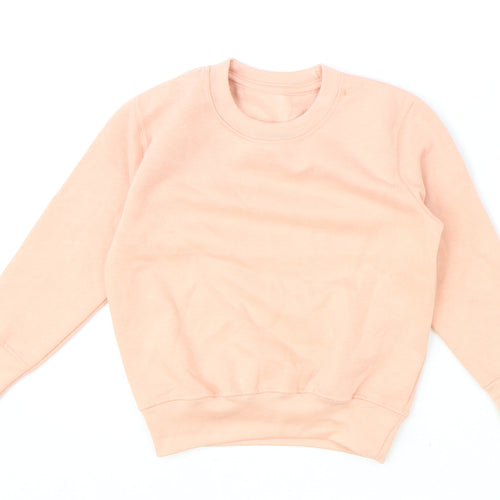 Preworn Girls Pink Cotton Pullover Sweatshirt Size 2-3 Years Pullover