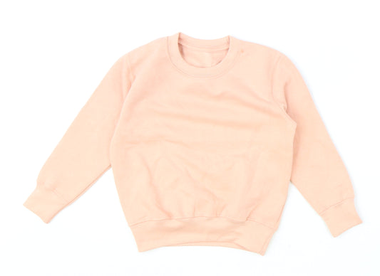 Preworn Girls Pink Cotton Pullover Sweatshirt Size 2-3 Years Pullover