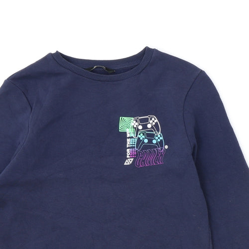 George Boys Blue Cotton Pullover Sweatshirt Size 11-12 Years Pullover