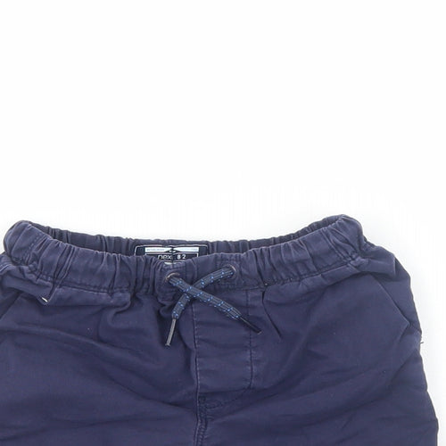 NEXT Boys Blue Cotton Chino Shorts Size 2-3 Years Regular Drawstring