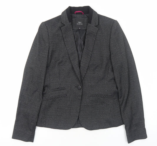 NEXT# Womens Black Polyester Jacket Blazer Size 10