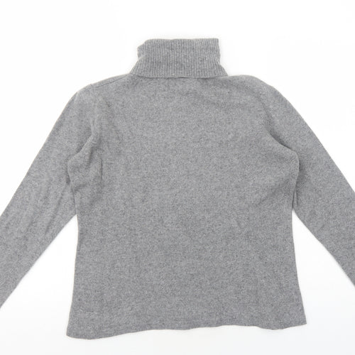 Artigiano Womens Grey Polyester Basic T-Shirt Size M Roll Neck