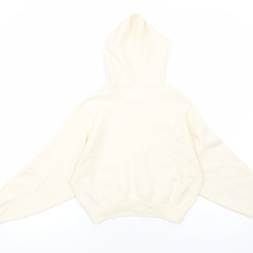 Zara Girls Ivory Viscose Pullover Hoodie Size 11-12 Years Pullover
