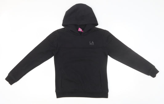 LA Gear Girls Black Polyester Pullover Hoodie Size 9-10 Years Pullover