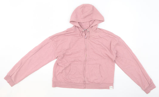 George Girls Pink Cotton Full Zip Hoodie Size 13-14 Years Pullover