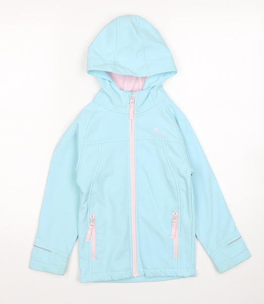 Hi Gear Girls Blue Windbreaker Jacket Size 5-6 Years Zip