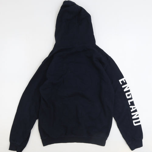 Just Hoods Mens Black Cotton Pullover Hoodie Size S